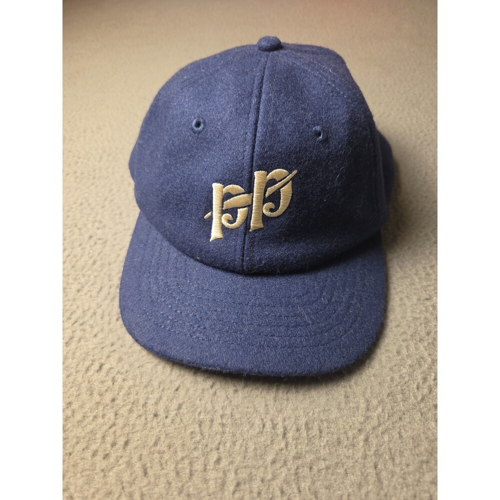 Pass~Port P-P Wool 6 Panel Cap Navy Blue Skate Hat Embroidery OSFA Excellent